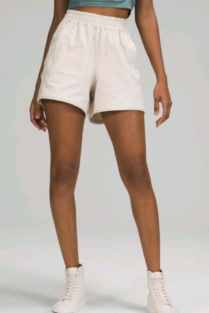lululemon athletica Cream High-Waist Athletic Shorts